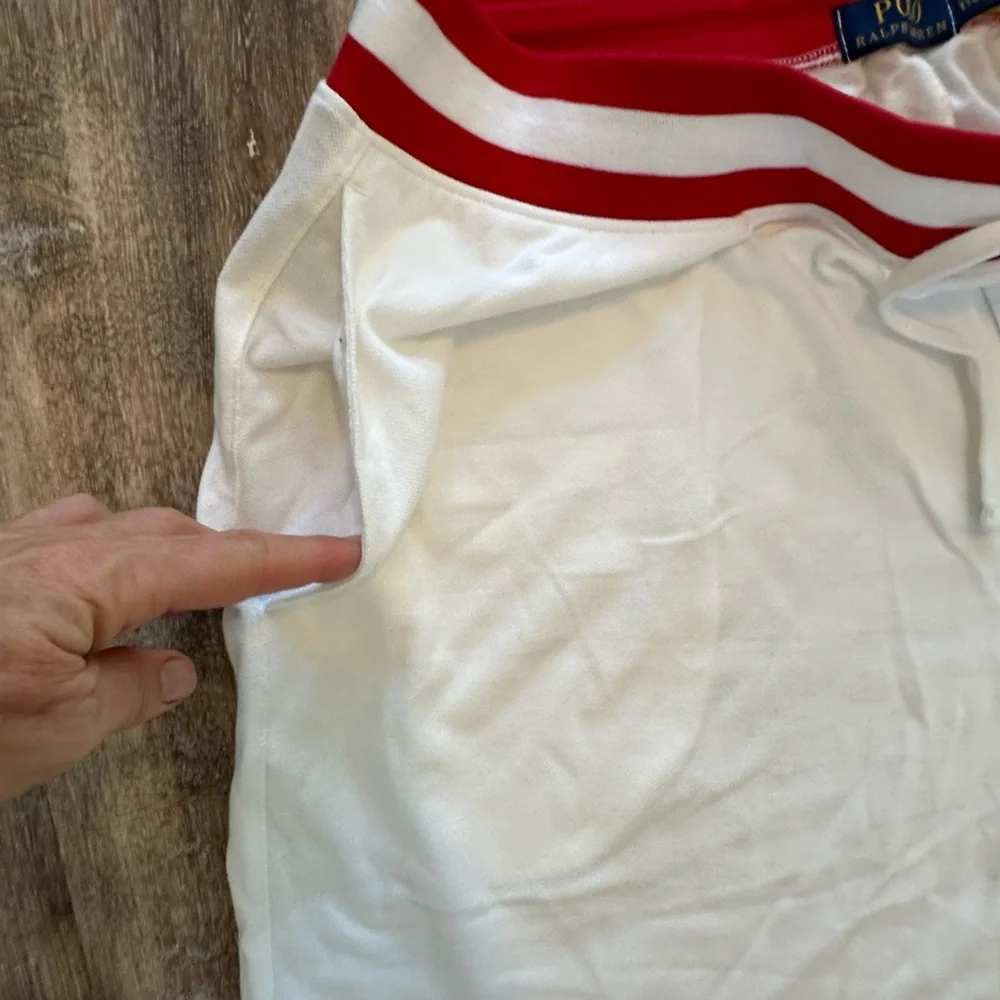 Polo Ralph Lauren Japan Shorts Mens White Sz‎ Large Red Logo Drawstring